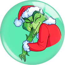 Painted metal 20mm snap buttons  Christmas  grinch  Print charms