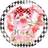 Painted metal 20mm snap buttons  Valentine's Day Love Print charms