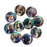 Painted metal 20mm snap buttons  dog Print charms