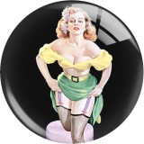 Painted metal 20mm snap buttons  Pinup Girls Sexy Women charms