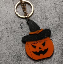 Halloween keychain pendant pumpkin skull acrylic cartoon fit  20MM Snaps button jewelry wholesale