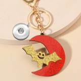 Halloween keychain pendant pumpkin skull acrylic cartoon fit  20MM Snaps button jewelry wholesale