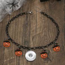 Creative and Fun Pumpkin Bat Ghost Halloween Necklace fit  20MM Snaps button jewelry wholesale
