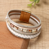Bohemian PU bracelet mixed with Emperor Stone creative personalized leather bracelet