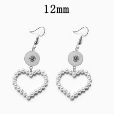 Love Pearl Earrings fit 12MM Snaps button jewelry wholesale