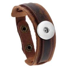 Genuine leather woven cowhide bracelet fit 20MM Snaps button jewelry wholesale