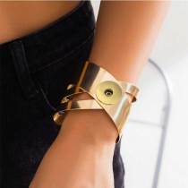 Design Sense Open Smooth Surface Hollow Geometry Bracelet Metal bracelet  fit 20MM Snaps button jewelry wholesale