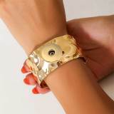Design Sense Open Smooth Surface Hollow Geometry Bracelet Metal bracelet  fit 20MM Snaps button jewelry wholesale