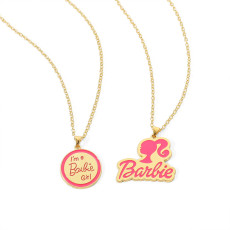 Barbie Letter Drop Oil Pendant Necklace