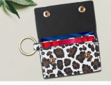 Leopard PU leather keychain pendant, change bag, card bag, handbag, certificate bag