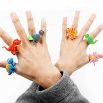 Dinosaur Ring PVC Soft Rubber Finger Ring Silicone Finger Ring Children's Cartoon Ring Baby Kindergarten Gift