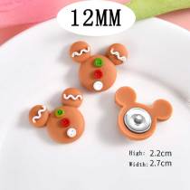 12MM Christmas Resin snap button charms