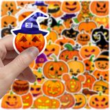 50 pieces of Halloween pumpkin lantern graffiti stickers, luggage, car, laptop, skateboard, water cup decoration, waterproof stickers