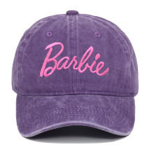 Barbie Ken Barbie Pink Vintage Wash Baseball Hat Cute Embroidery Curved Eaves Duck Tongue Hat