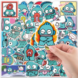 50 Cartoon Cute Water Monster Half Mermaid Notebook Luggage, Skateboard Graffiti Decoration Waterproof Stickers