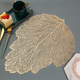 38CM Hollow Leaf dandelion dining mat PVC gilded insulation dining mat Western dining mat