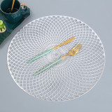 38CM Hollow Leaf dandelion dining mat PVC gilded insulation dining mat Western dining mat