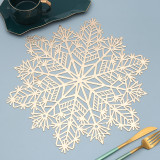 38CM Hollow Christmas snowflake dining mat PVC gilded insulation dining mat Western dining mat