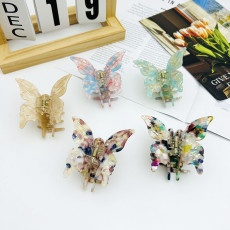 Butterfly Claw Clip Colorful Hollow Hair Clip Back Spoon Acrylic Shark Clip