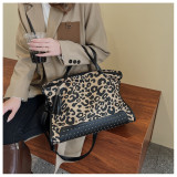 Leopard print one shoulder backpack