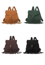 Double shoulder tassel backpack