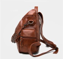 Leather Rivet Boston Bag Backpack