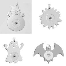 （Delivery time of 7 days）5 styles Stainless steel Christmas Halloween Pendant fit 20MM Snaps button jewelry wholesale