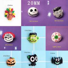 20MM Halloween Ghost Ghost Pumpkin Bat Resin  Resin snap button charms