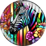 20MM  animal Print glass snaps buttons  DIY jewelry