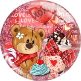20MM Valentine's Day Love Print glass snaps buttons  DIY jewelry