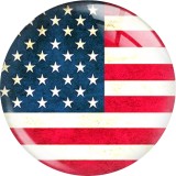 20MM American Flag Print glass snaps buttons  DIY jewelry