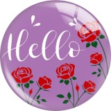 20MM Pink Ribbon Print glass snaps buttons  DIY jewelry