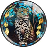 20MM  animal Print glass snaps buttons  DIY jewelry