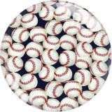 20MM Baseball Starry Sky Print glass snaps buttons  DIY jewelry