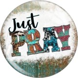 Painted metal 20mm snap buttons  mom blessed cross Print