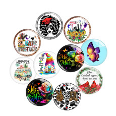 20MM festival Print glass snaps buttons  DIY jewelry