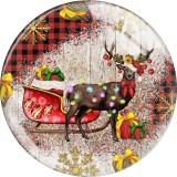 Painted metal 20mm snap buttons  Christmas Print