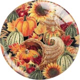 Painted metal 20mm snap buttons  Thanksgiving sunflower Print