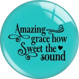 20MM mom blessed cross Print glass snaps buttons  DIY jewelry
