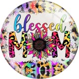 20MM mom blessed cross Print glass snaps buttons  DIY jewelry