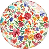 Painted metal 20mm snap buttons   love flower Print