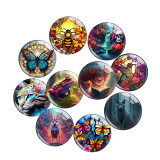 20MM animal Print glass snaps buttons  DIY jewelry