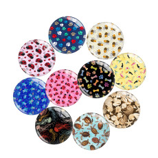 Painted metal 20mm snap buttons   animal Print
