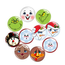 Painted metal 20mm snap buttons  Christmas The grinch snowflake Print