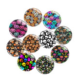 Painted metal 20mm snap buttons  Halloween Print