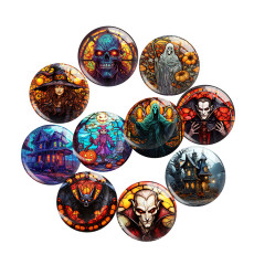 20MM Halloween Print glass snaps buttons  DIY jewelry