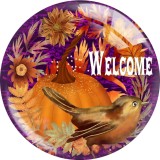 Painted metal 20mm snap buttons  Thanksgiving  Print