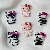 20MM Halloween black and white mummy KT cat resin snap button charms