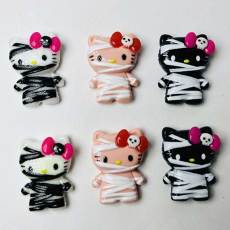 20MM Halloween black and white mummy KT cat resin snap button charms