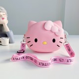 Silicone Bag KT Cat Cartoon Phone Bag Mini One Shoulder Crossbody Bag Zero Wallet